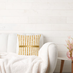Insamling av guld Lodrät Glitter Boho Rand Kudde