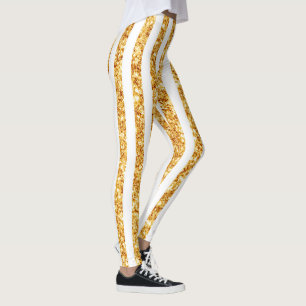 Insamling av guld Lodrät Glitter Boho Rand Leggings