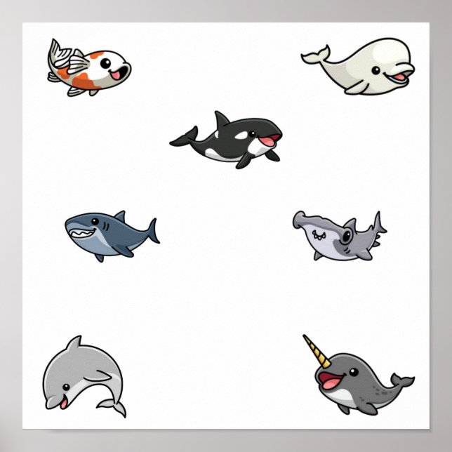 Insamling av havsdjur poster (Framsidan)