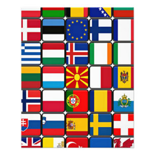 Insamling av internationell Flagga Fototryck