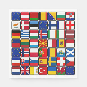 Insamling av internationell Flagga Pappersservett