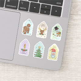 Insamling av juletikett klistermärken