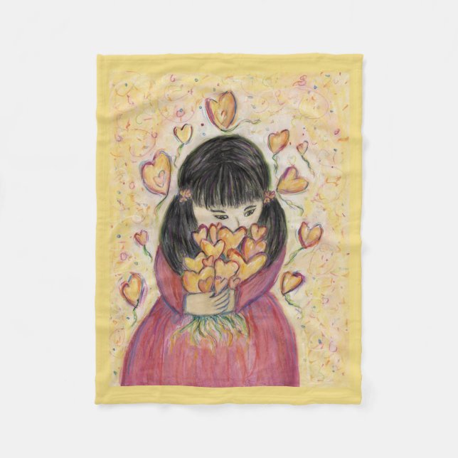 Insamling av Kärlek Hearts Soft Ull Baby Blanket Fleecefilt (Framsidan)