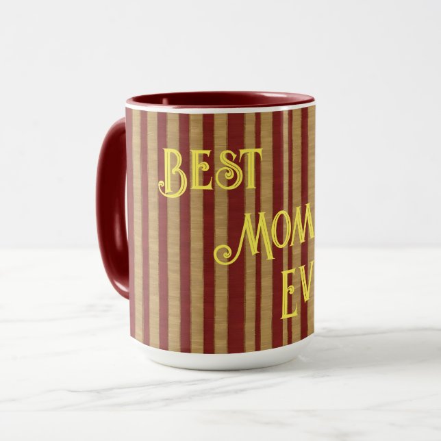 Insamling av Linen Luxury Popular Burgundy Guld Mugg (Framsida vänster)