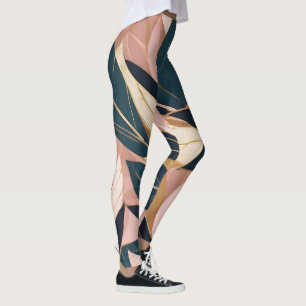 Insamling av Löv för  Rosa Guld Boho Trendig  Leggings
