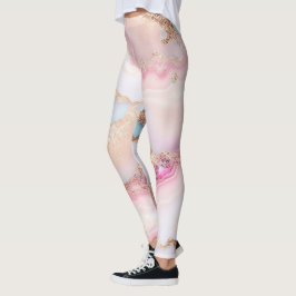 Insamling av marble Agate Popular Blue Rosa Guld Leggings