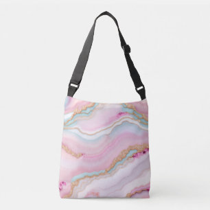 Insamling av marble Blue Rosa Agate-Trendig Axelväska
