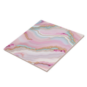 Insamling av marble Blue Rosa Agate-Trendig Kakelplatta