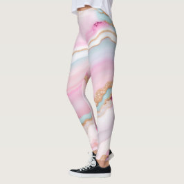Insamling av marble Blue Rosa Agate-Trendig Leggings