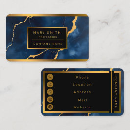 Insamling av marmor från Trendig marble Blue Guld Visitkort