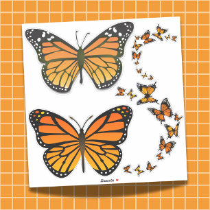 Insamling av monarch Butterfly-etikett Klistermärken