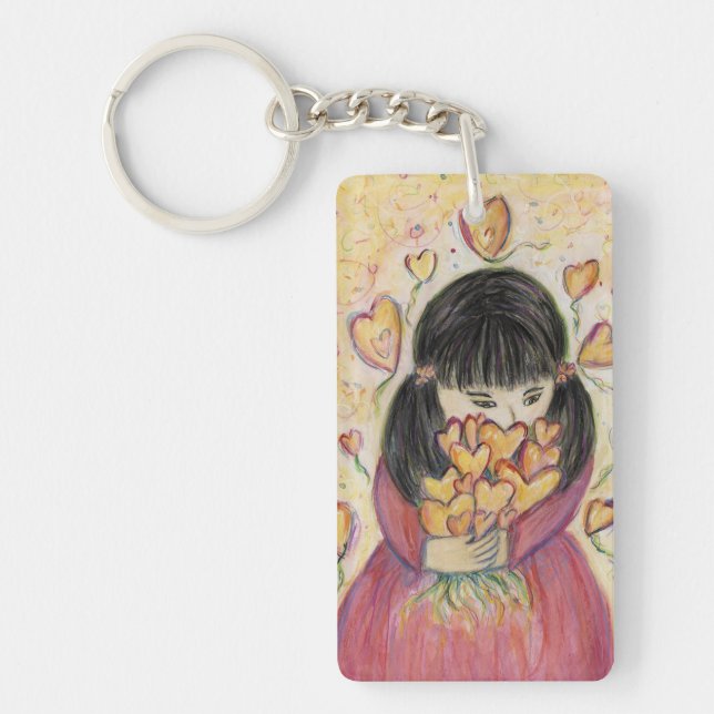 Insamling av nyckelkedjan Kärlek Hearts Ord Art An (Framsidan)