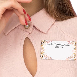 Insamling av peachy Blommigt Gräns-etikett Namn br Fraktsedel