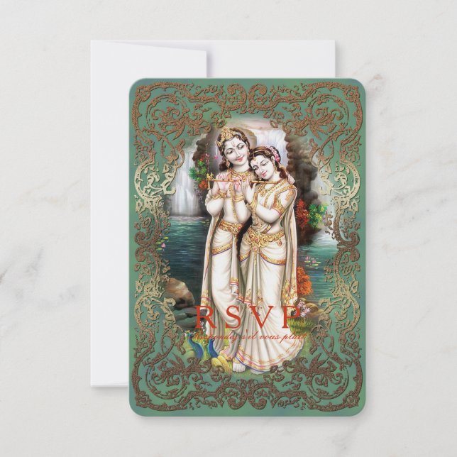 Insamling av Radha Krishna Bröllop - OSA-svarskort OSA Kort (Framsida)