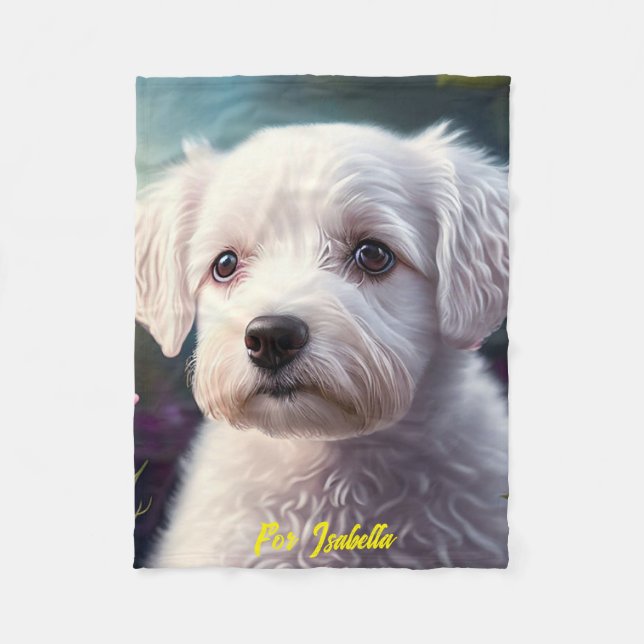 Insamling av ro och sötat Hund Fleecefilt (Framsidan)