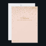 Insamling av  Rosa & Glam Guld Confetti Bröllop Rådkort<br><div class="desc">Lägg till ett glam till bröllop med dessa rådgivningskort för rosa och guld. Den enkla men ändå snyggt-utformningen gör det möjligt för dina gäster att skriva ett meddelande om råd till dig för behålla och att under flera år läsa upp det för komen. Ordalydelsen är lätt att anpassa så att...</div>