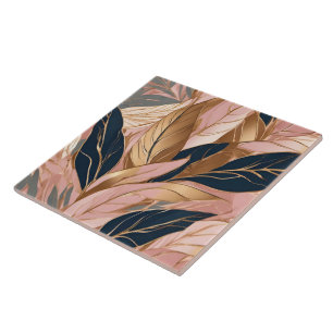 Insamling av Rosa Guld Modern Boho Löv Collection Kakelplatta
