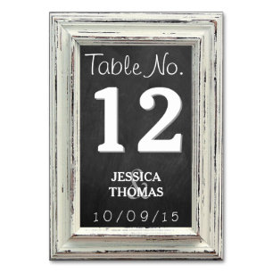 Insamling av Rustic White Ram & Chalkboard Bröllop Bordsnummer
