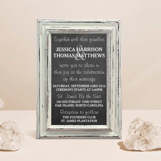 Insamling av Rustic White Ram & Chalkboard Bröllop Inbjudningar (Skapare uppladdad)