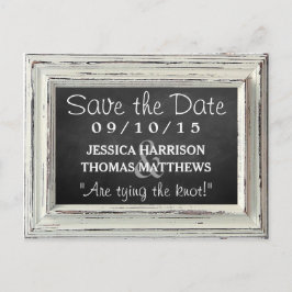 Insamling av Rustic White Ram & Chalkboard Bröllop Meddelande Vykort