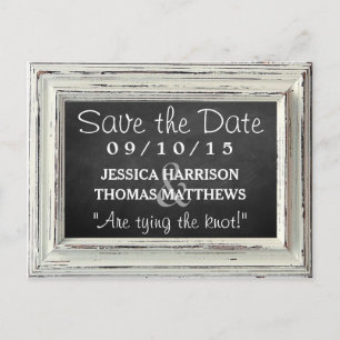 Insamling av Rustic White Ram & Chalkboard Bröllop Meddelande Vykort