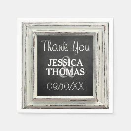 Insamling av Rustic White Ram & Chalkboard Bröllop Pappersservett