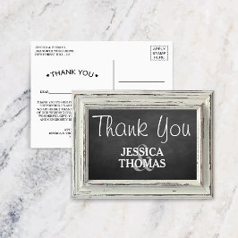 Insamling av Rustic White Ram & Chalkboard Bröllop Vykort