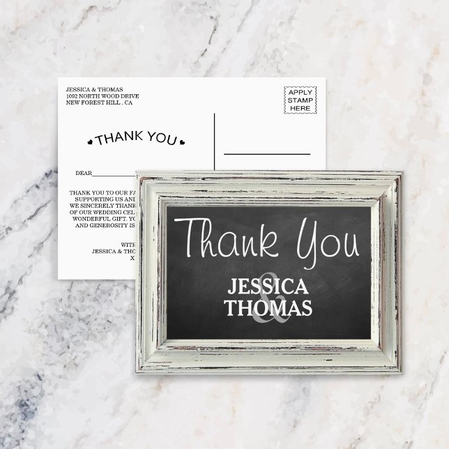 Insamling av Rustic White Ram & Chalkboard Bröllop Vykort (Skapare uppladdad)