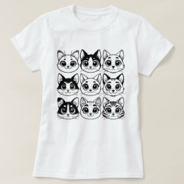insamling av silhuetter av katt t shirt