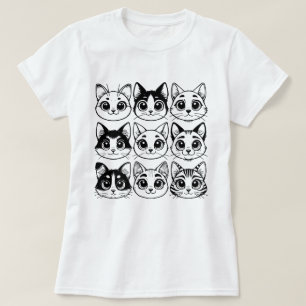 insamling av silhuetter av katt t shirt