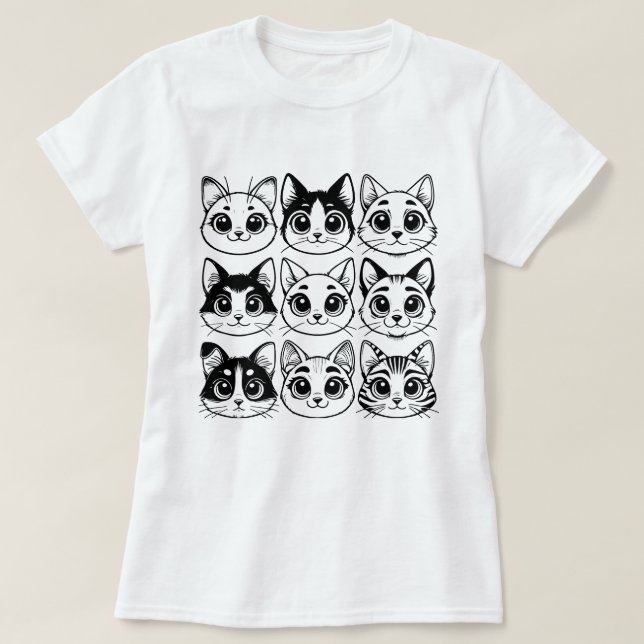 insamling av silhuetter av katt t shirt (Design framsida)