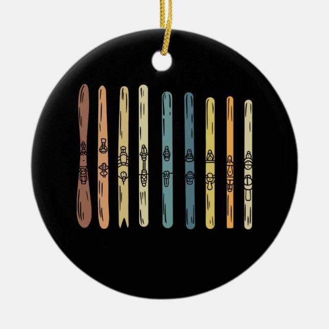 Insamling av skidstyrelser julgransprydnad keramik (Framsidan)