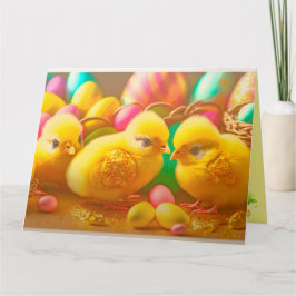 Insamling av små Påsk-Chickar med 3 Gulter Kort