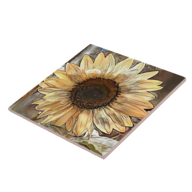 Insamling av solrossolrosblommor i vattenfärg, Ele Kakelplatta (Sidan)