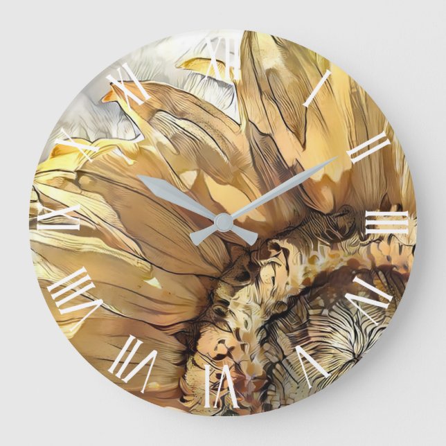 Insamling av stora solrosblommor, vattenfärgsinsam stor klocka (Framsida)