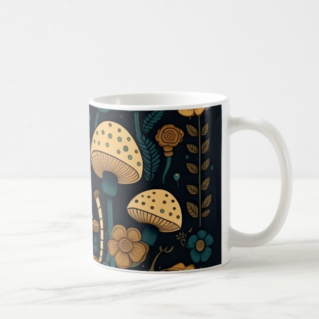 Insamling av svampillustration kaffemugg (Höger)
