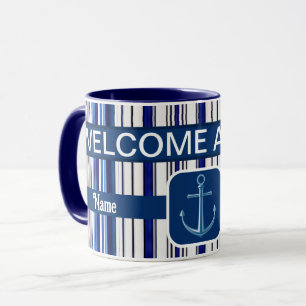 Insamling av Trendig Rand i sommarflottan Blue Boa Mugg