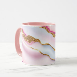 Insamling av Trendiget Light Blue Rosa Marble Agat Mugg