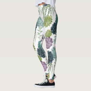 Insamling av växthälsa Succulated Mönster Leggings