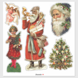 INSAMLING AV vintage VICTORIAN CHRISTMAS STICKER Klistermärken