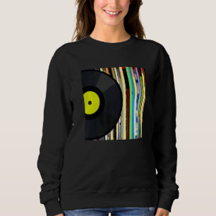Insamling av vinylalbum i vinylpost t shirt