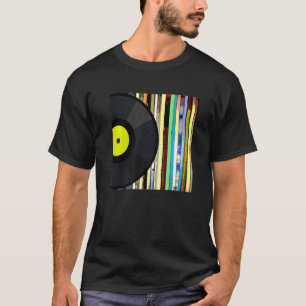 Insamling av vinylalbum i vinylpost t shirt