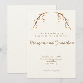 Insamling för Blommigten Bröllop under hösten eleg Inbjudningar