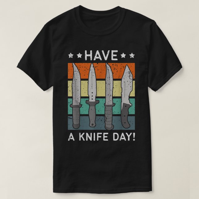 Insamlingar av knivar har en Knivar dag T Shirt (Design framsida)