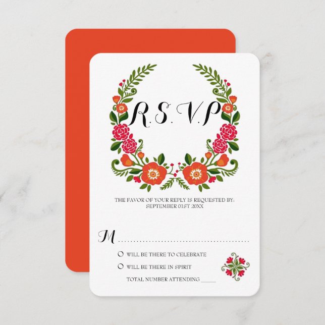 Insamlingen av den bohemiska sommaren Bröllop Inbjudningar (Fram/baksida)