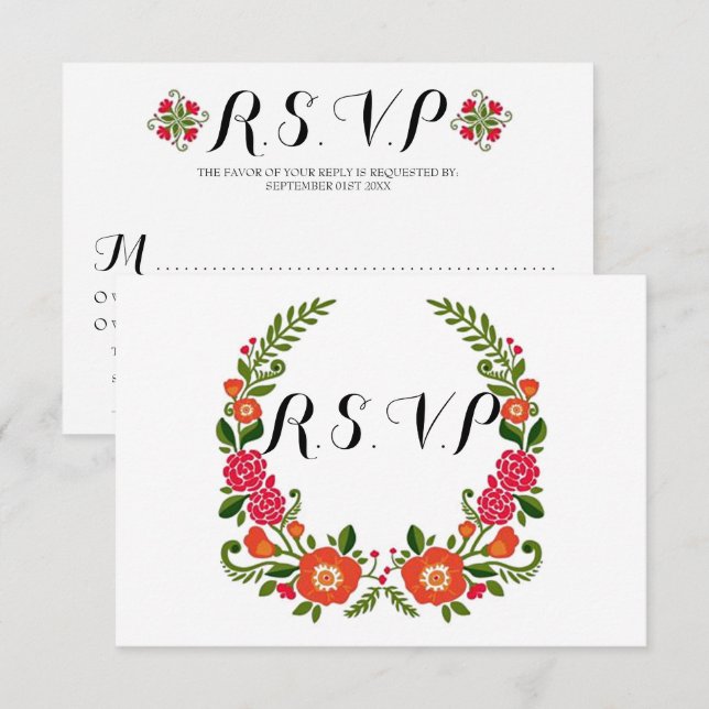 Insamlingen av den bohemiska sommaren Bröllop Inbjudningar (Fram/baksida)