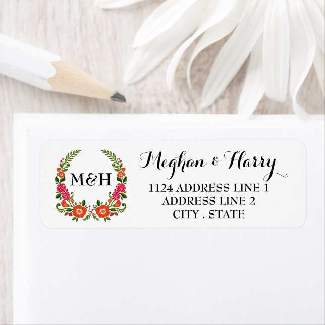 Insamlingen av den bohemiska sommaren Bröllop Returadress Etikett (Insitu)