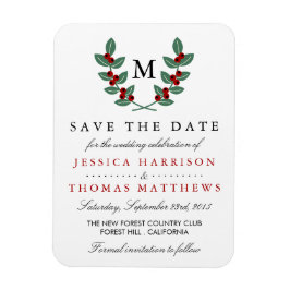 Insamlingen av Monogram Berry Bush Bröllop Magnet