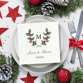 Insamlingen av Monogram Berry Bush Bröllop Pappersservett