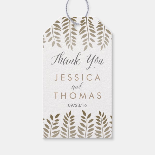 Insamlingen av monokroma träden i Bröllop Presentetikett (Framsidan)